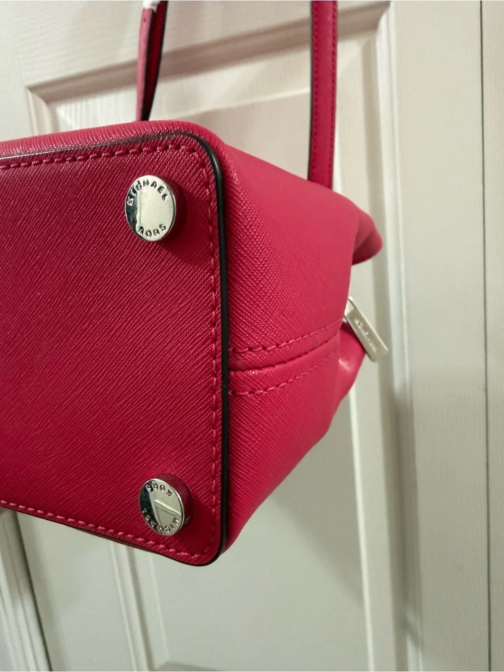 Michael Kors Camille Medium Satchel Ultra Pink Saffiano Leather NWT